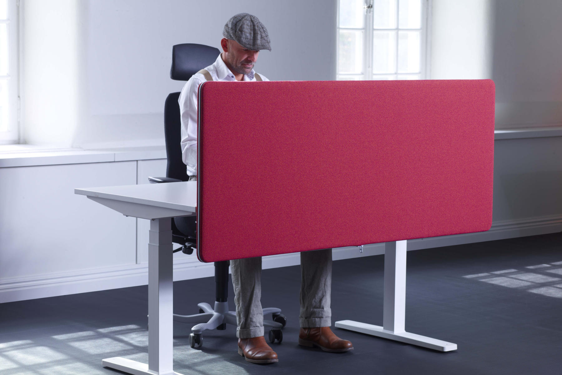 Panneau-écran acoustique Moody pour bureau bench L.140 cm – Tissu